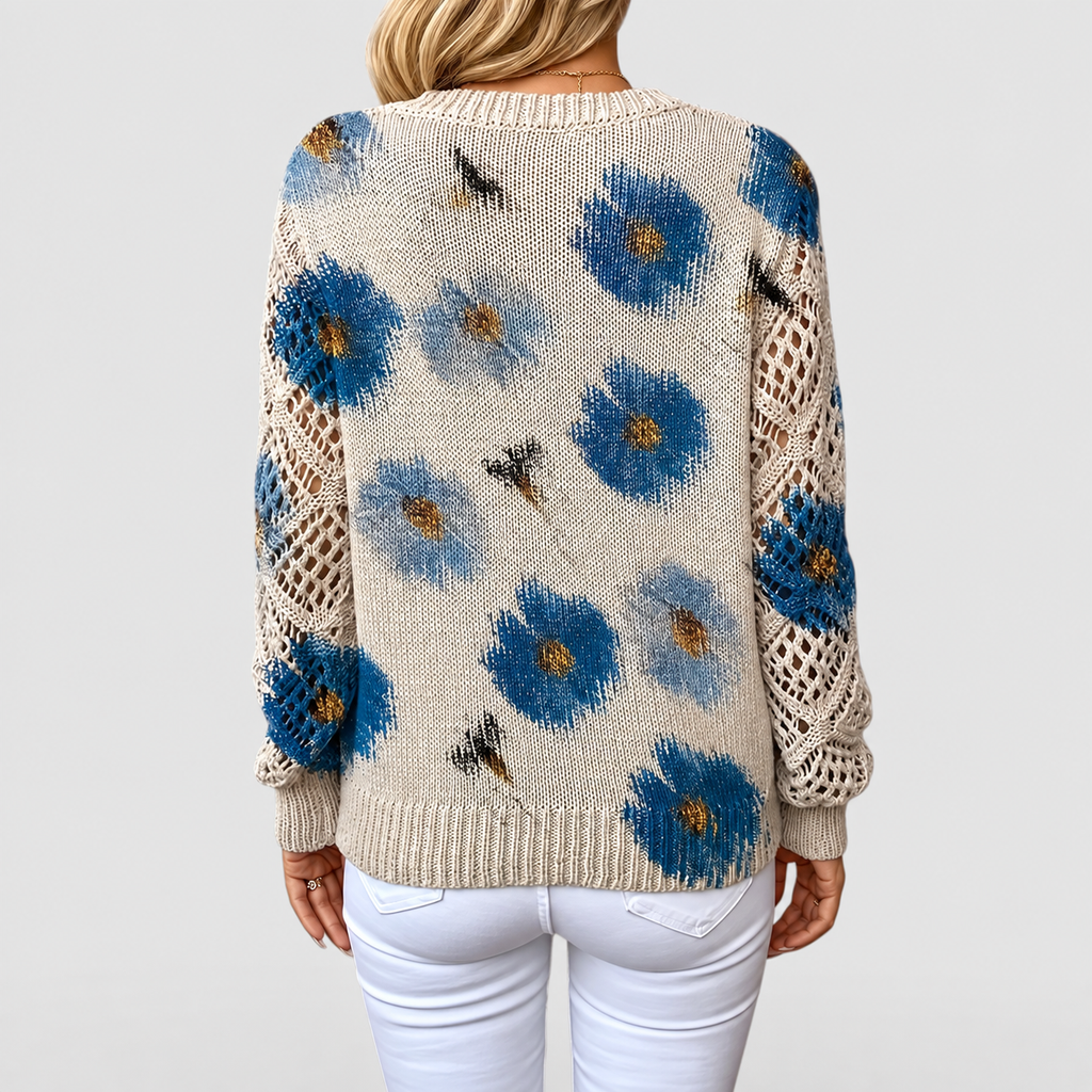 Women's V-Neck Printed Long-Sleeve Jumper — view 15