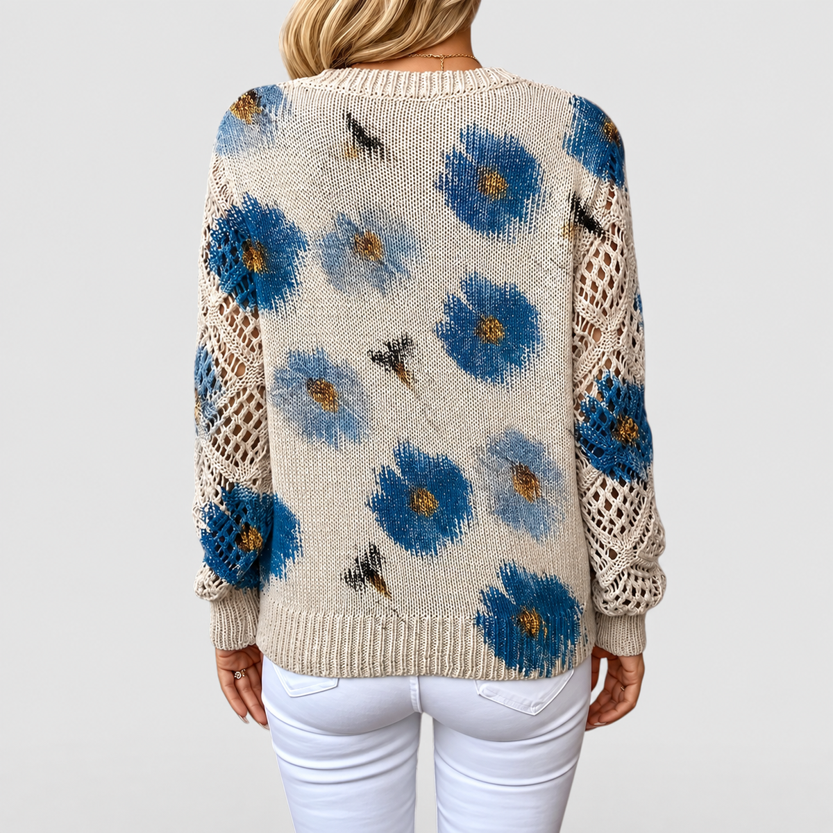 Women's V-Neck Printed Long-Sleeve Jumper — view 15