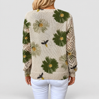 Women's V-Neck Printed Long-Sleeve Jumper — view 17