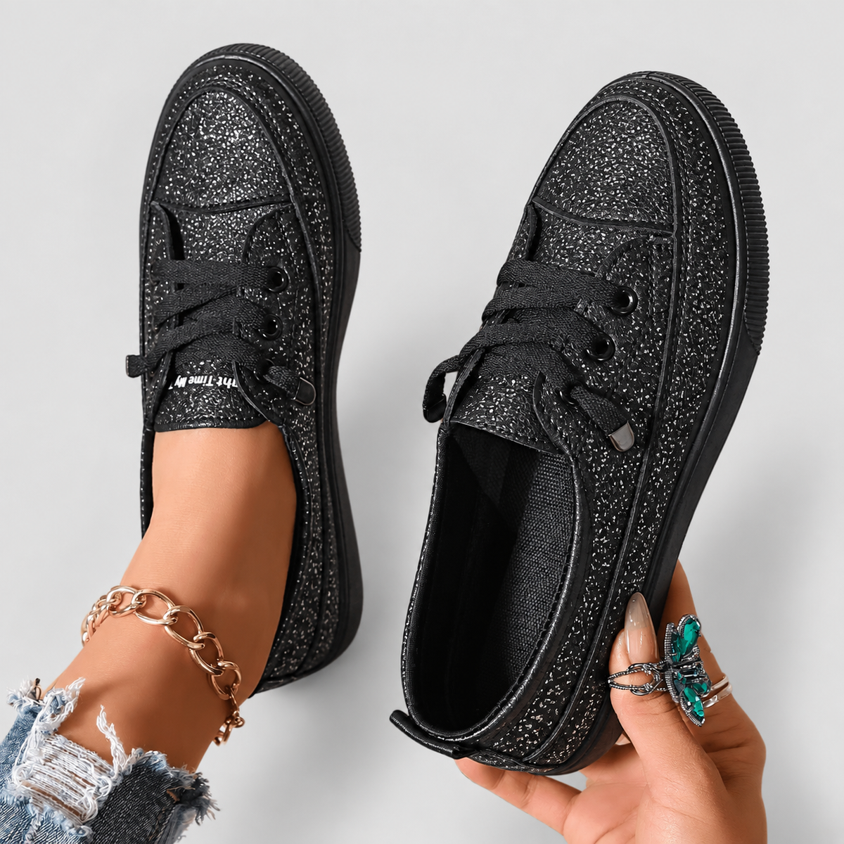 Women's Lace-Up Flat Trainers — view 5