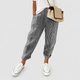 Melina | Women's Relaxed Striped Trousers with Elastic Waist and Tapered Leg