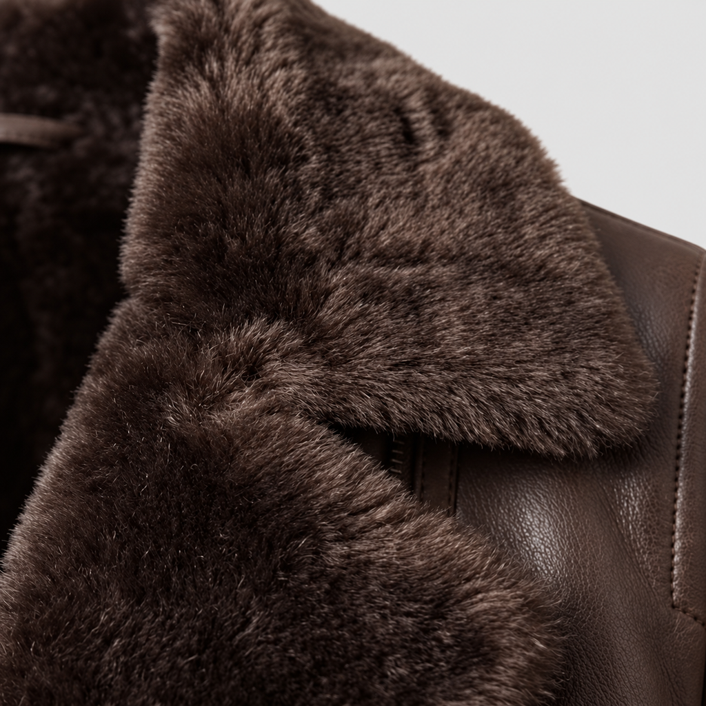 Women's Leather-Look Jacket with Shearling-Style Collar — view 5