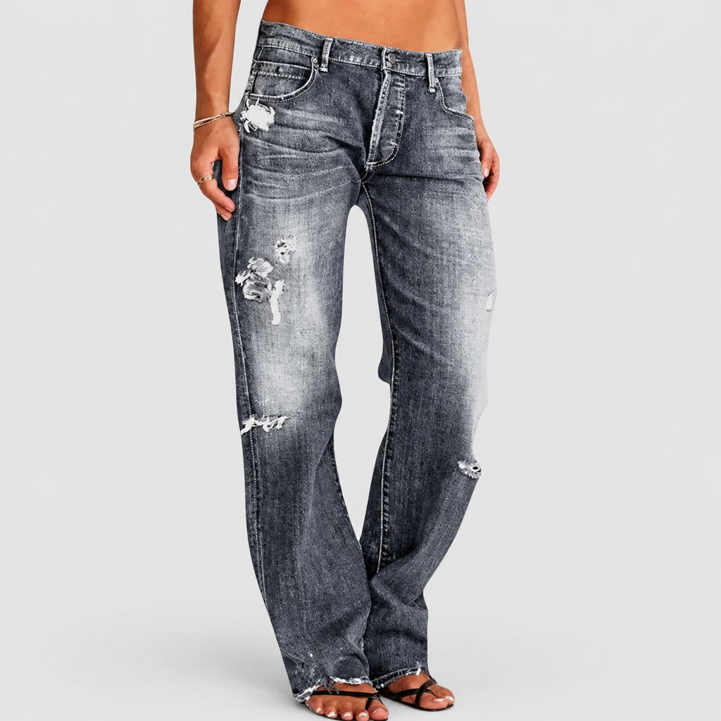 Women's Wide-Leg Jeans in Grey — view 4