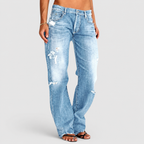 Women's Wide-Leg Jeans in Light Blue — view 5