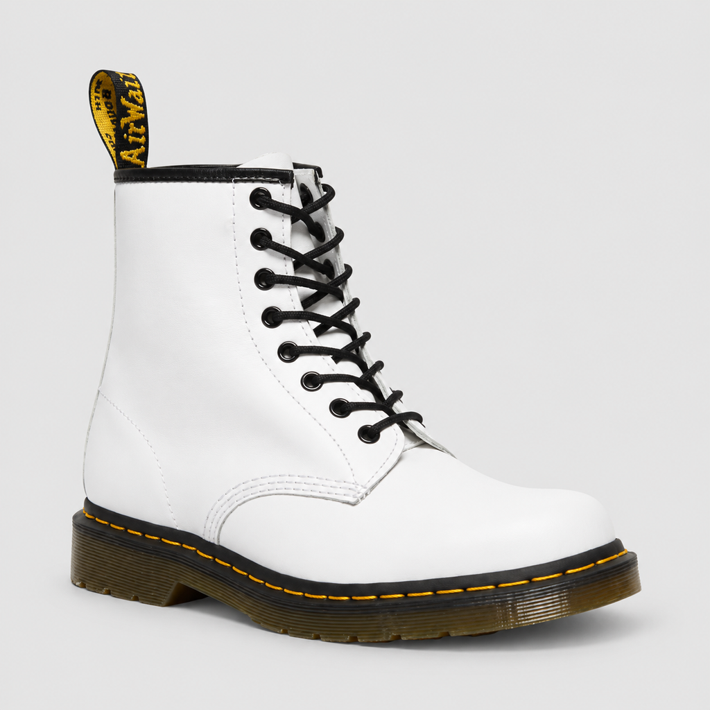 Women's & Men's Faux Leather Lace-Up Ankle Boots in White — view 3