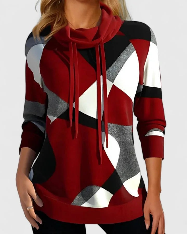 Morwenna | Women's Cowl Neck Jumper with Drawstrings