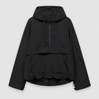 Women's Hooded Pullover Anorak Jacket with Half Zip in Black — view 4