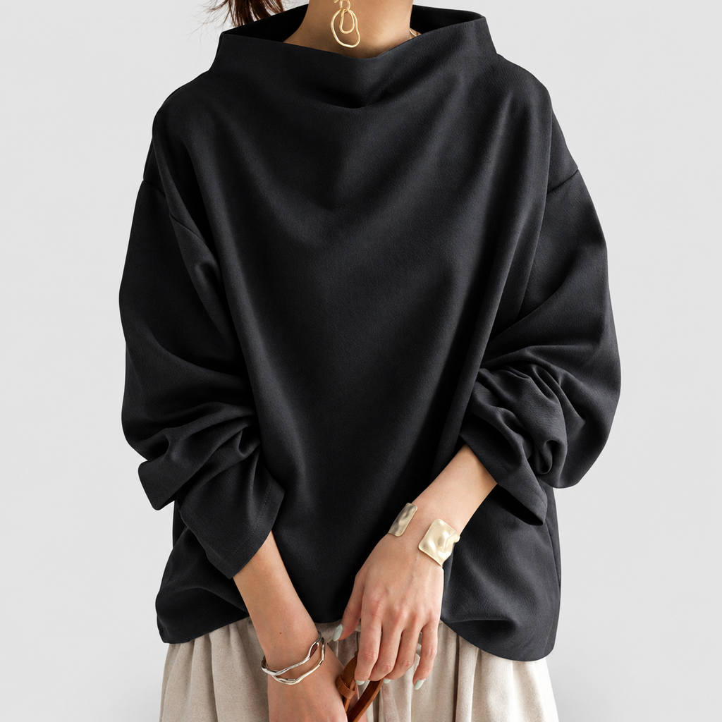 Women's Oversized High-Neck Jumper with Wide Loose Cut — view 2