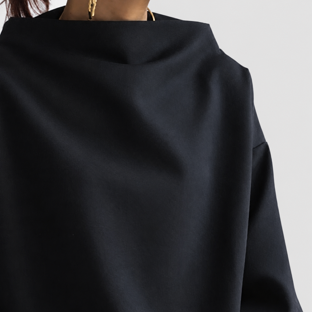 Women's Oversized High-Neck Jumper with Wide Loose Cut — view 5