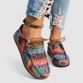 Women's Patterned Lace-Up Shoes in Blue — view 2