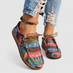Women's Patterned Lace-Up Shoes in Blue — view 2