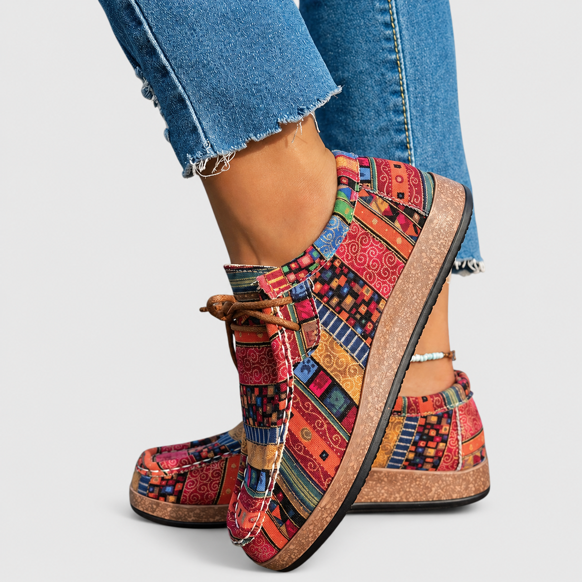 Women's Patterned Lace-Up Shoes — view 7