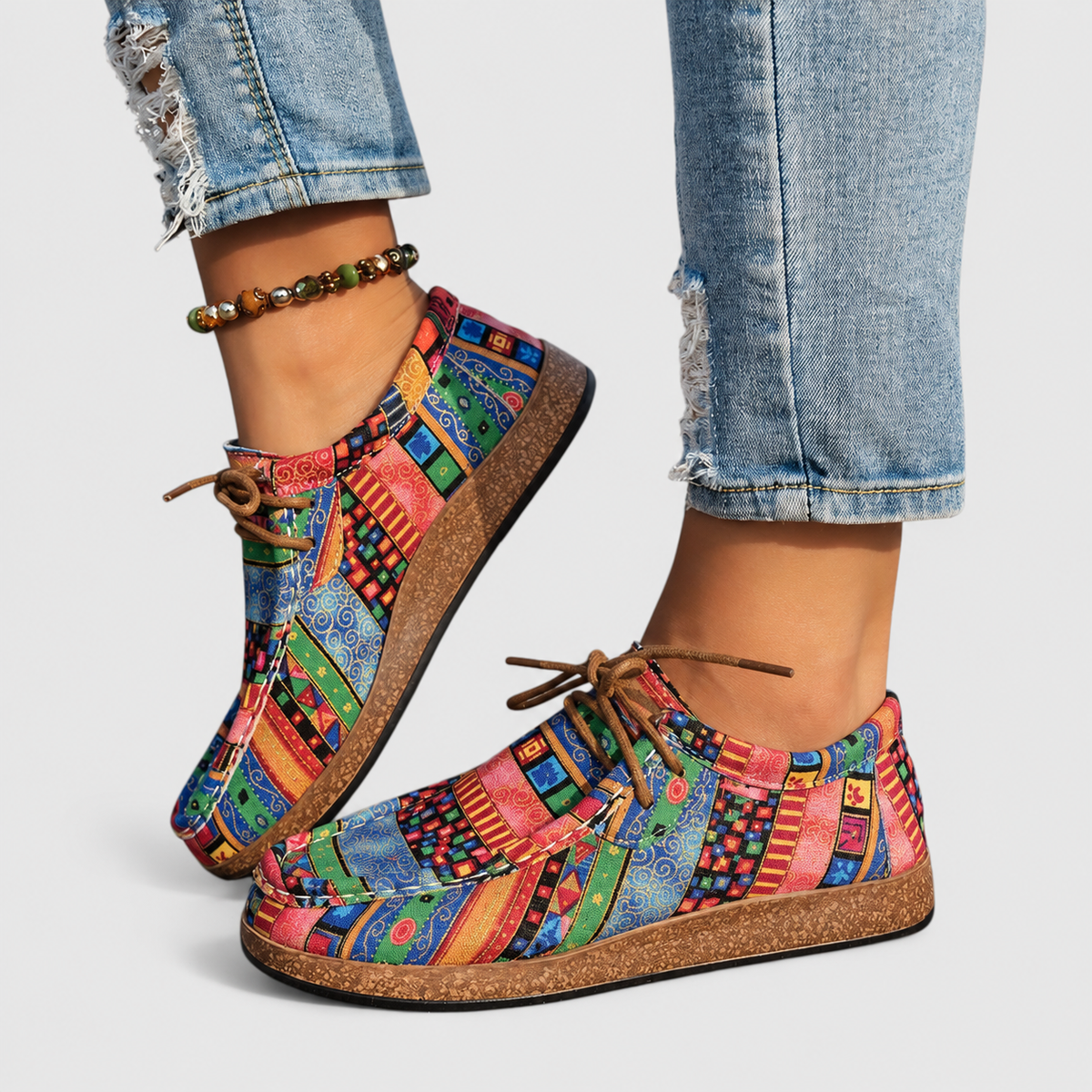 Women's Patterned Lace-Up Shoes — view 9