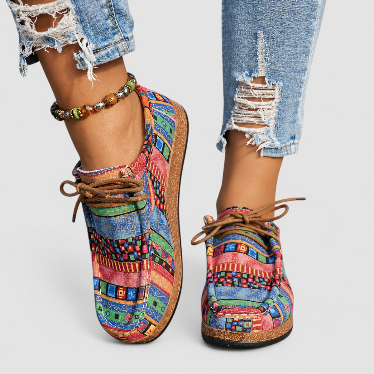 Women's Patterned Lace-Up Shoes — view 10