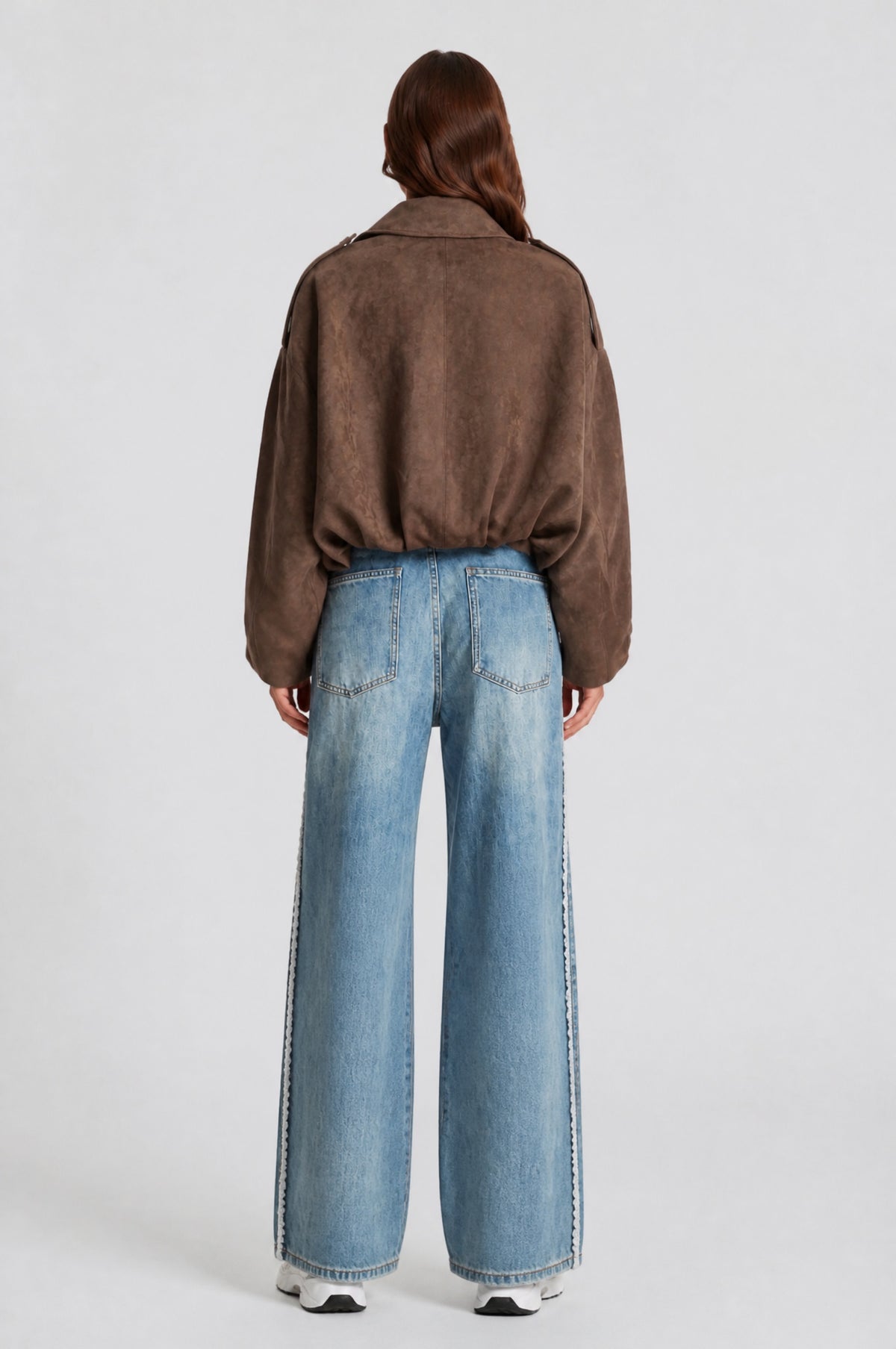 Nerys | Women's Suede-Look Jacket with Zip and Point Collar