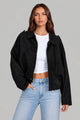 Nerys | Women's Suede-Look Jacket with Zip and Point Collar