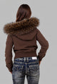 Nesta | Women's Cropped Bomber Jacket with Faux Fur Hood