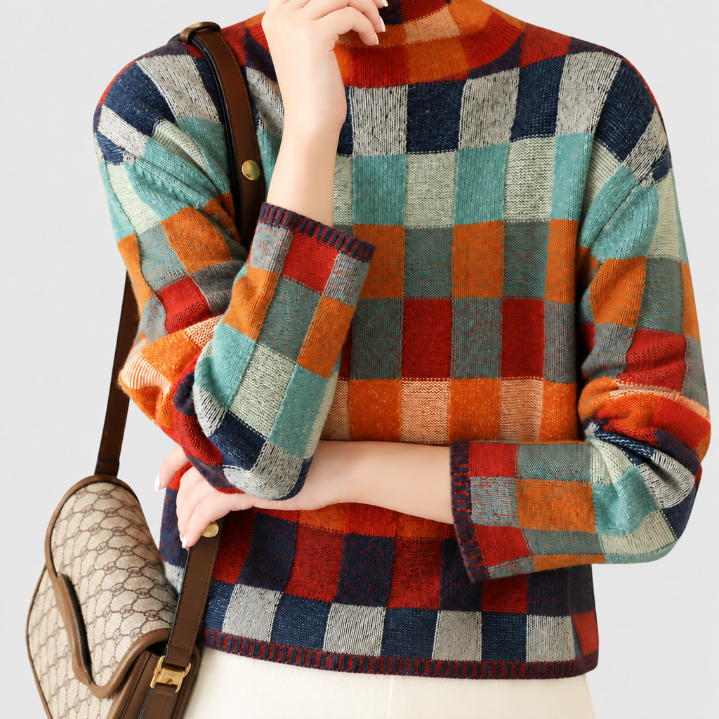 Women's Multicoloured Roll-Neck Jumper — view 2