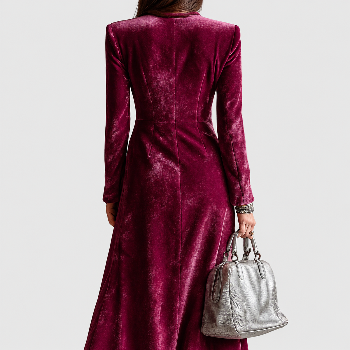 Women's Double-Breasted Velvet Blazer Dress — view 3