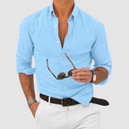Men's Long-Sleeve Shirt for Casual and Smart Outfits in Blue — view 2