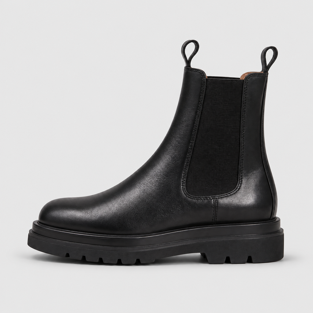 Women's Chunky Platform Chelsea Boots in Black — view 1