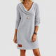 Prudence | Women's Relaxed Cowl-Neck Long-Sleeve Knit Jumper Dress
