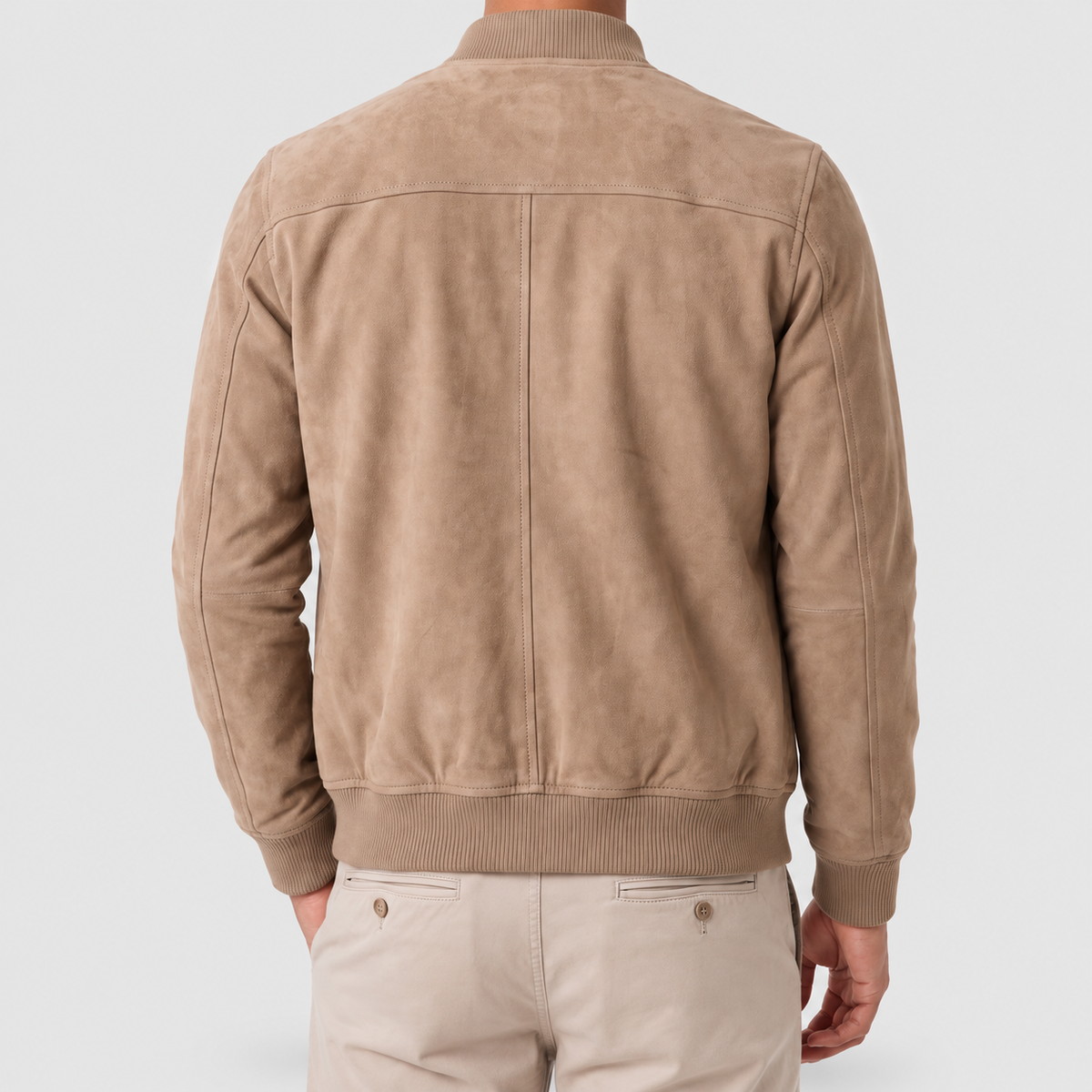 Men's Suede-Look Zip-Up Bomber Jacket — view 5