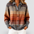 Women's Checked Blouse in Warm Autumnal Shades in Multicolour — view 1