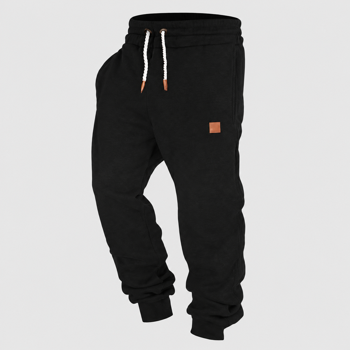 Men's Drawstring Joggers with Ribbed Cuffs — view 1