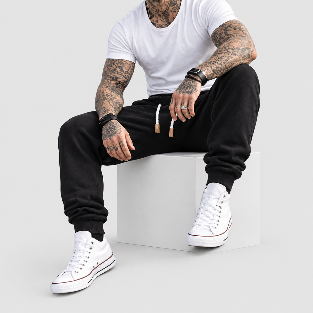 Men's Drawstring Joggers with Ribbed Cuffs — view 2