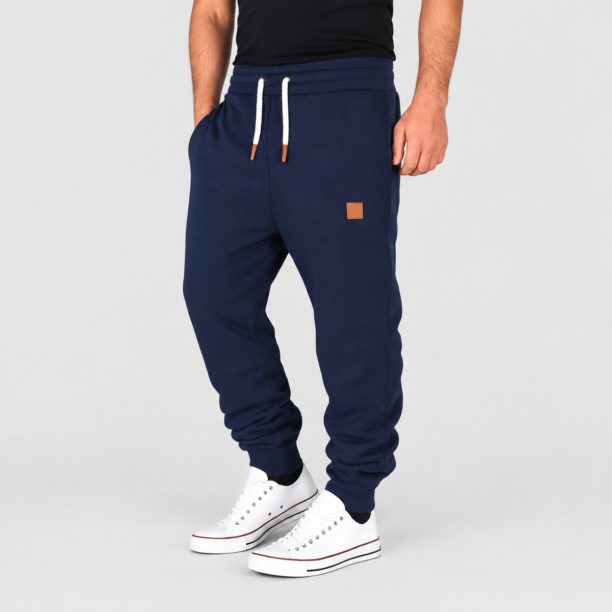 Men's Drawstring Joggers with Ribbed Cuffs — view 4