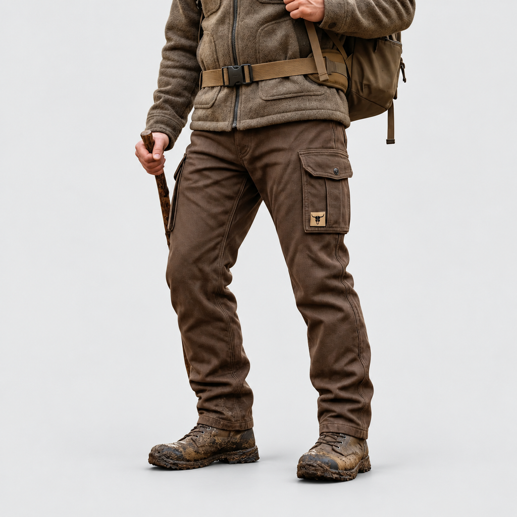 Men's Cotton Canvas Utility Trousers with Lining — view 2