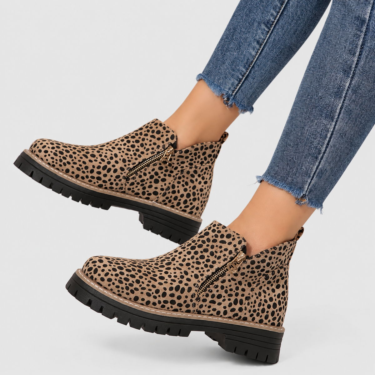 Women's Side-Zip Ankle Boots with Chunky Sole — view 2