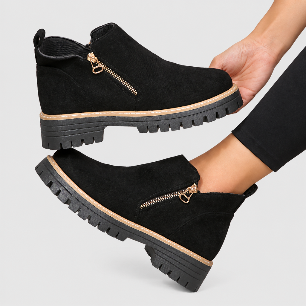Women's Side-Zip Ankle Boots with Chunky Sole — view 5