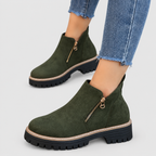Women's Side-Zip Ankle Boots with Chunky Sole — view 8