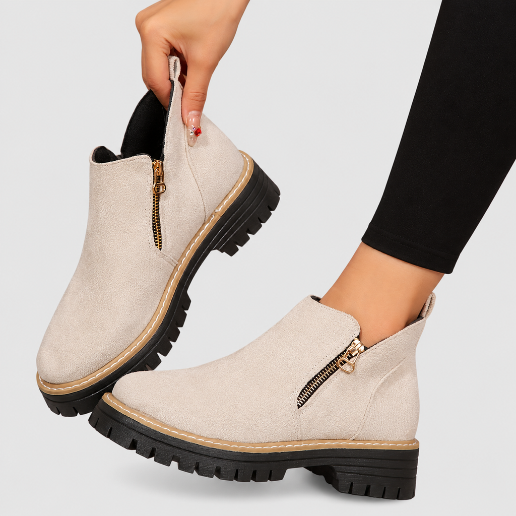 Women's Side-Zip Ankle Boots with Chunky Sole — view 13
