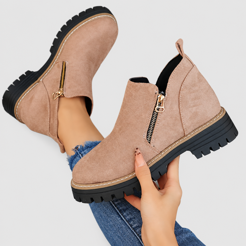 Women's Side-Zip Ankle Boots with Chunky Sole — view 15