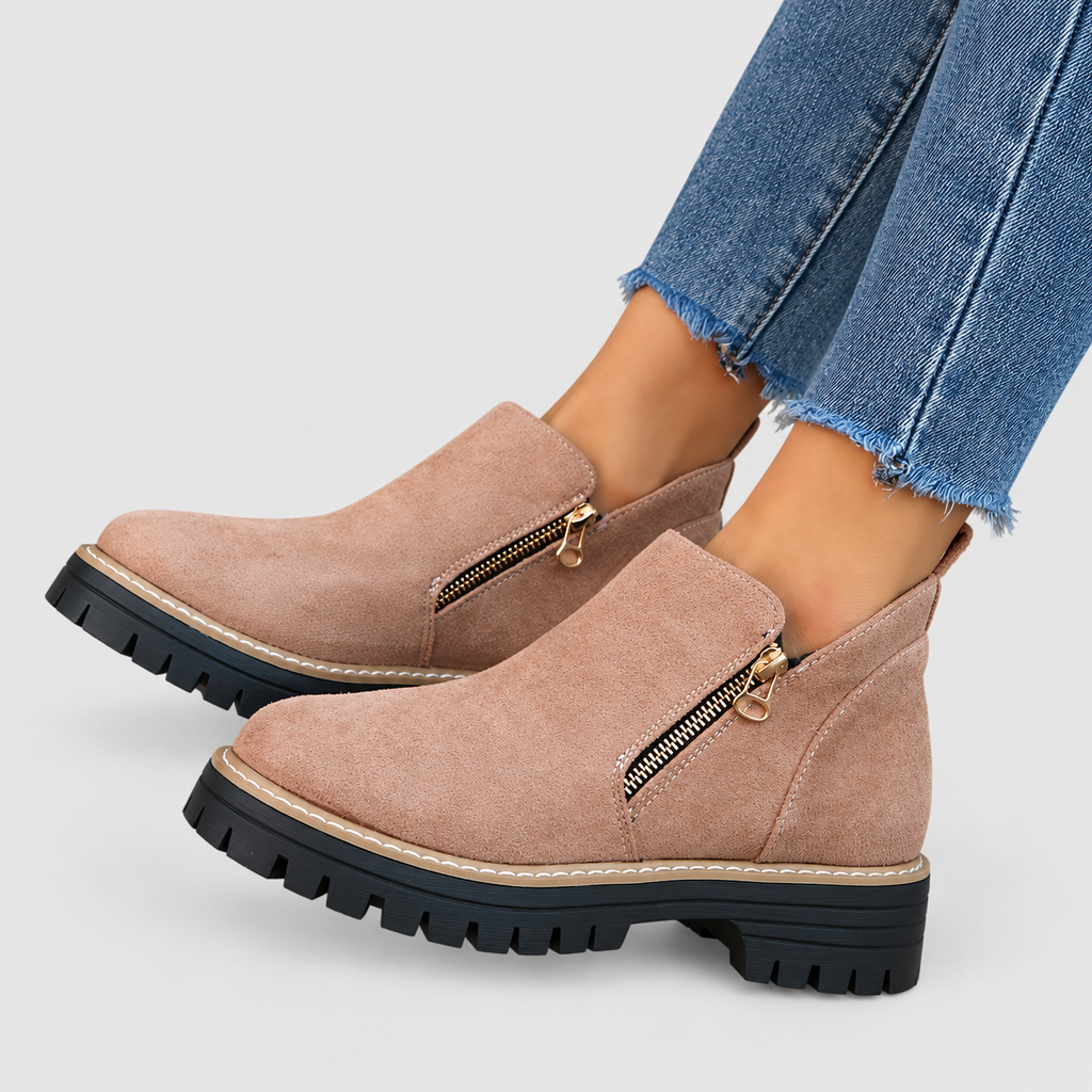 Women's Side-Zip Ankle Boots with Chunky Sole — view 16