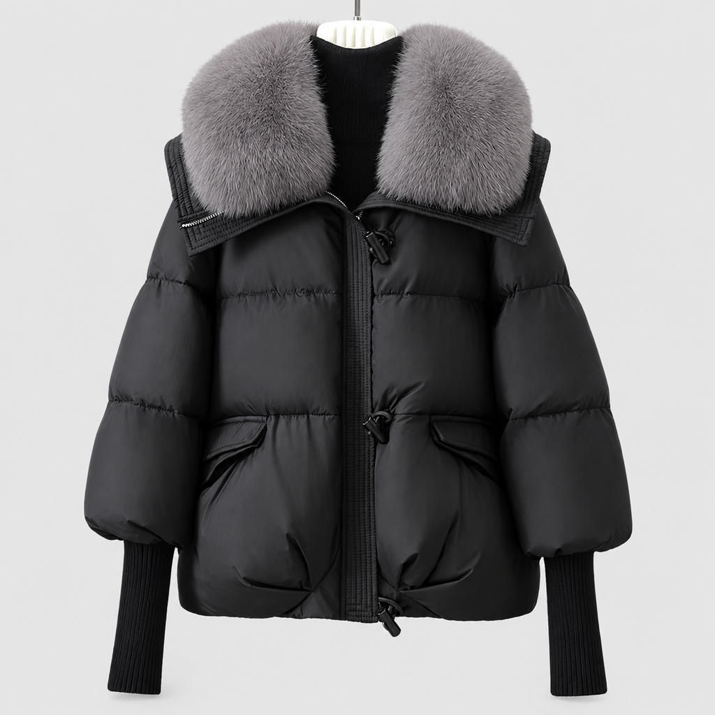 Women's Oversized Quilted Faux Puffer Jacket — view 1