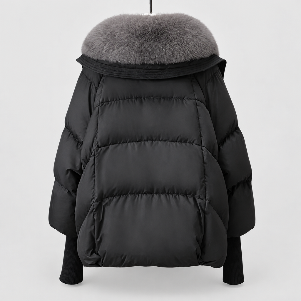 Women's Oversized Quilted Faux Puffer Jacket — view 2
