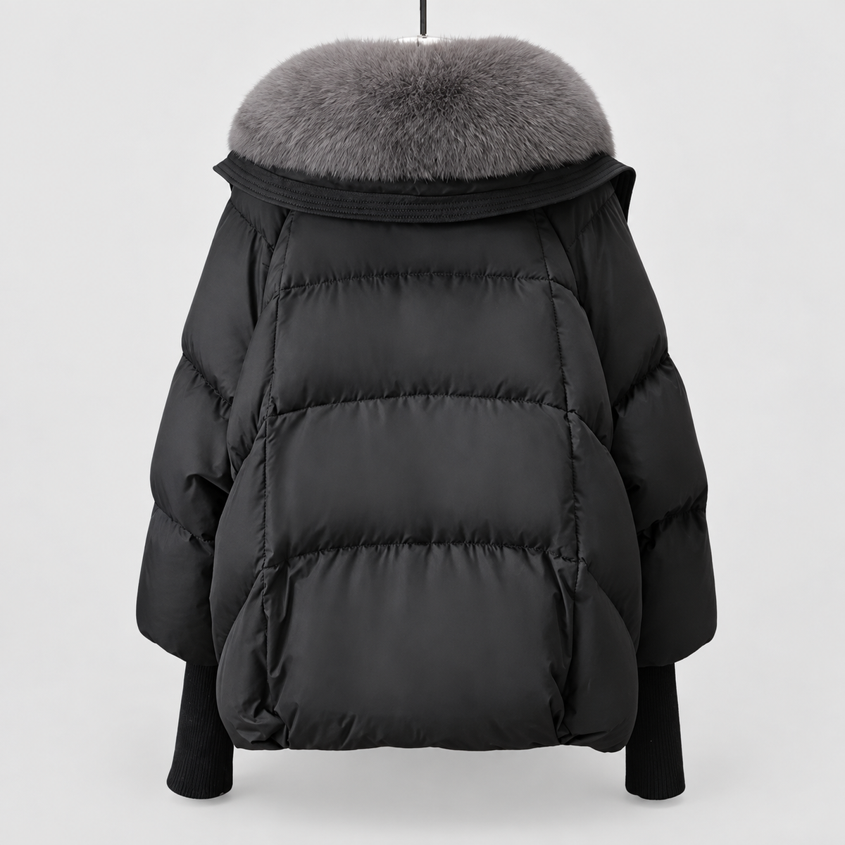 Women's Oversized Quilted Faux Puffer Jacket — view 2