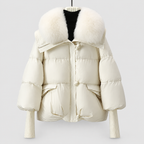 Women's Oversized Quilted Faux Puffer Jacket — view 3