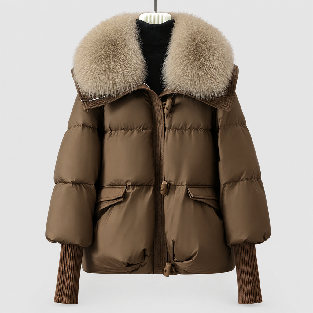 Women's Oversized Quilted Faux Puffer Jacket — view 4