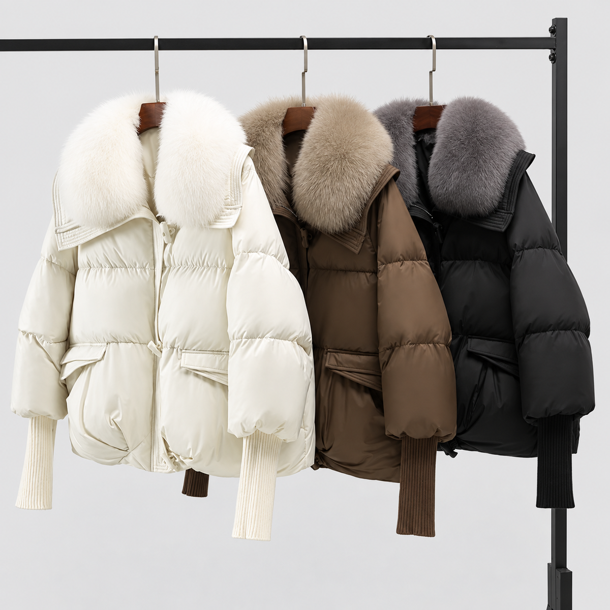 Women's Oversized Quilted Faux Puffer Jacket — view 5