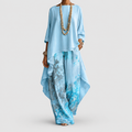 Women's Boho Floral Two-Piece Set in Blue — view 1