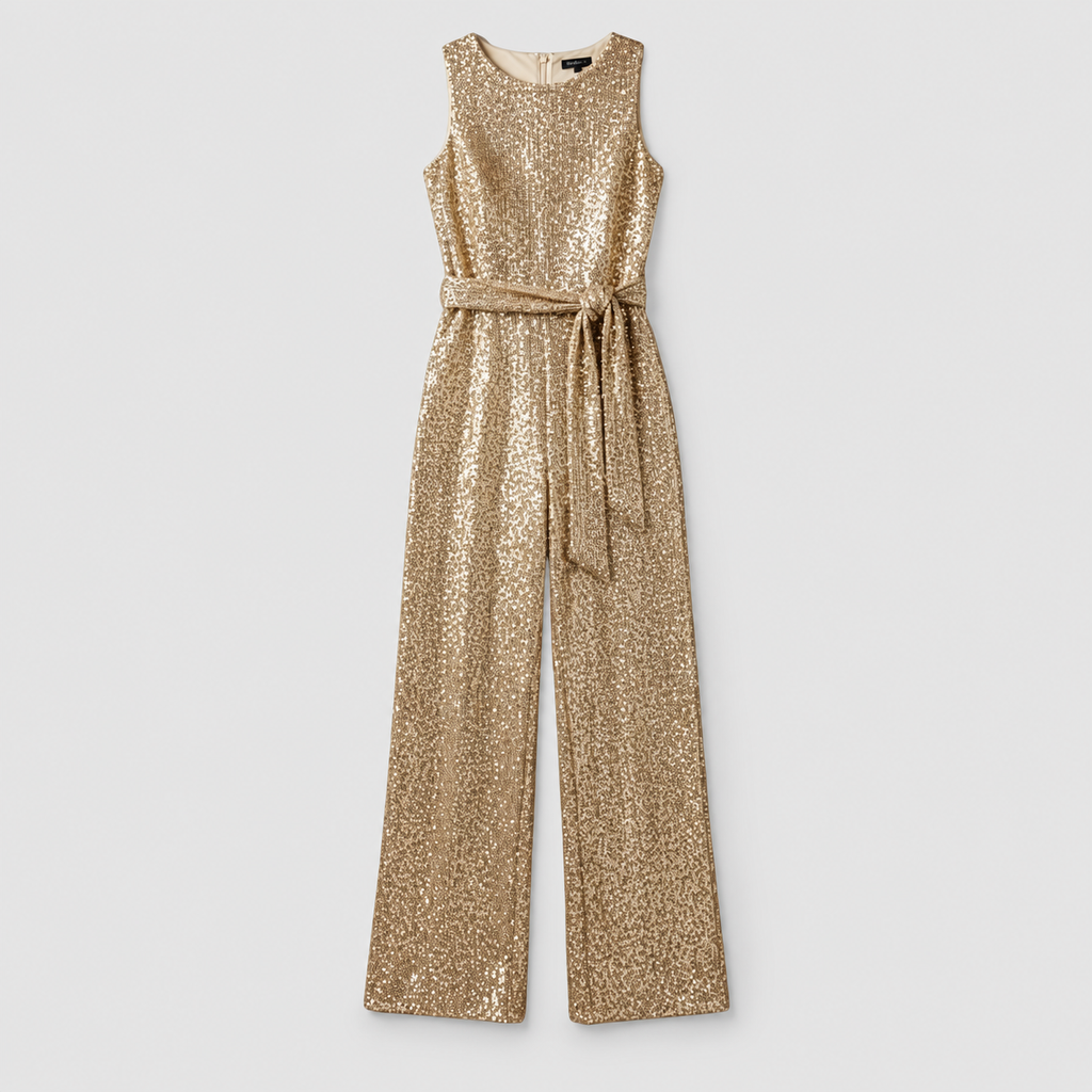 Women's Sequin Straight-Leg Evening Jumpsuit — view 1