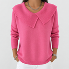 Women's Collared Knit Jumper in Pink — view 2