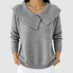 Women's Collared Knit Jumper in Grey — view 6