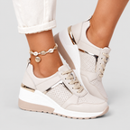 Women's Mesh-Panel Lace-Up Trainers — view 1