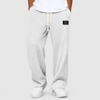 Men's Jogger Trousers with Relaxed Fit and Adjustable Waistband in White — view 3